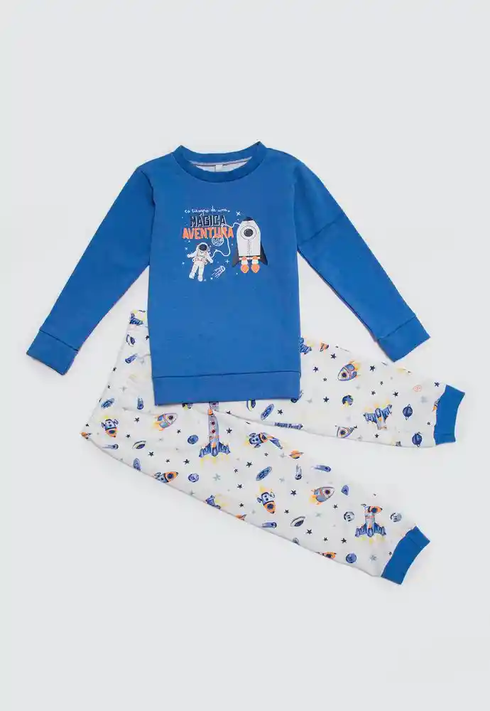 Pijama Dos Piezas 0/3 Meses-azul