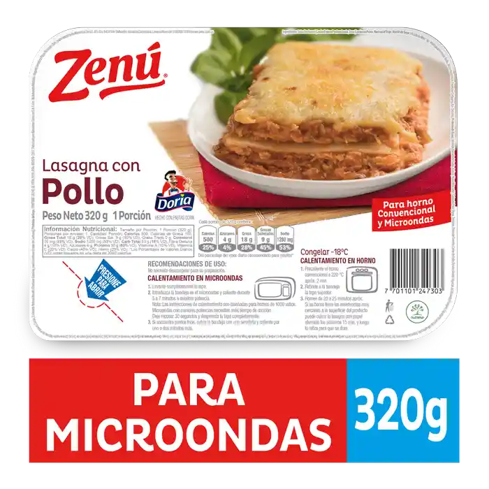 Zenú Lasagna Con Pollo