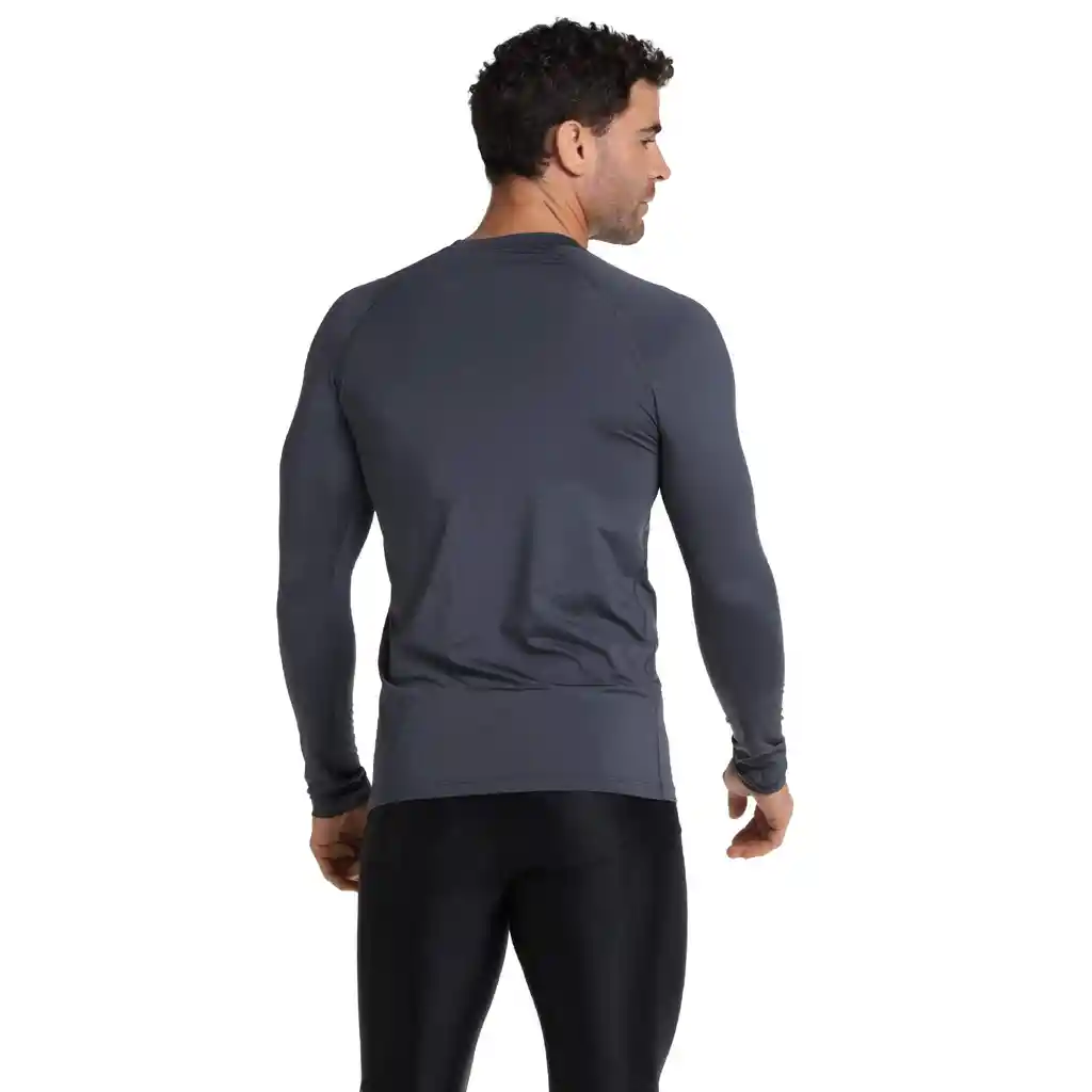 Camiseta Manga Larga Sunshine Speedo Lines Hombre Gris-xxl