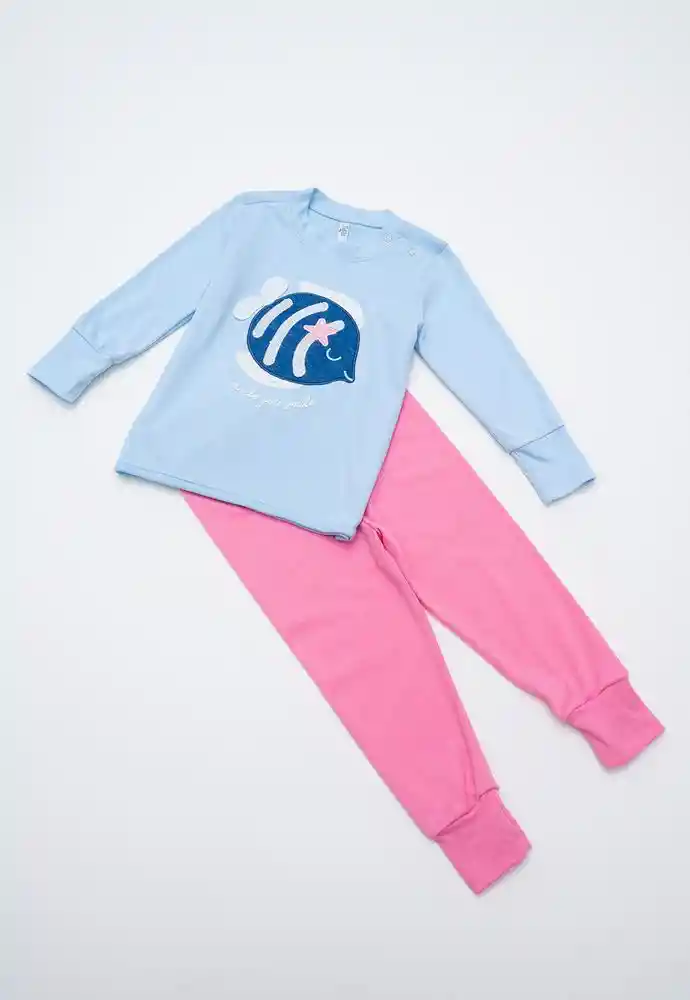 Pijama Dos Piezas Niña 4t-azul Clar