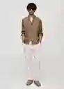 Camisa Chennai Beige Talla M Hombre Mango