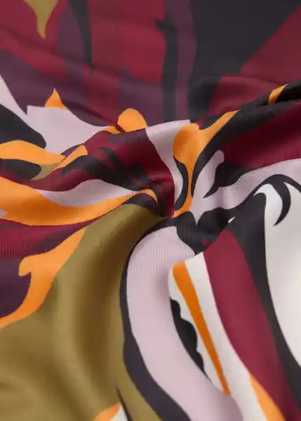 Pañuelo Lirio Granate Talla 99 Mujer Mango