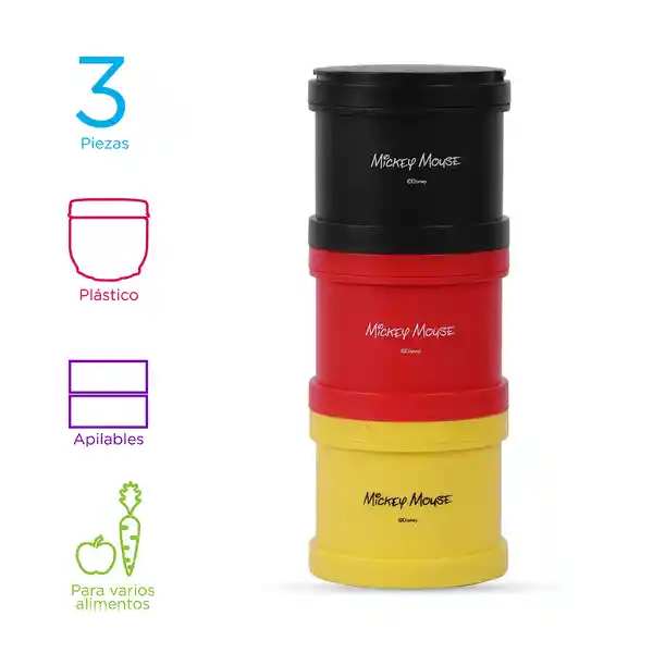 Set Recipiente Para Lunch Tres Compartimentos Miniso