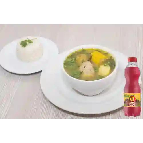 Combo Sopa de Pollo Grande + Hit Mora 500 ml