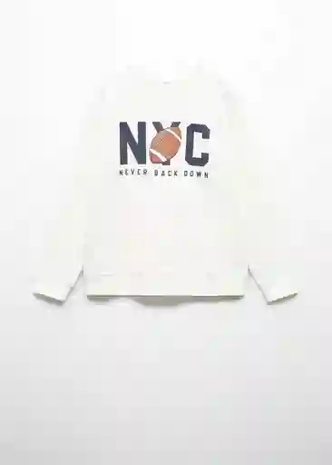 Buzo Sudadera Nyc Offwhite Talla 14 Niños Mango