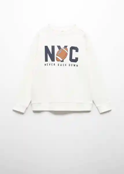 Buzo Sudadera Nyc Offwhite Talla 14 Niños Mango