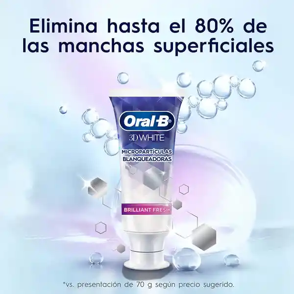 Crema de Dientes Blanqueadora Oral-B 3D White Brilliant Fresh 53ml