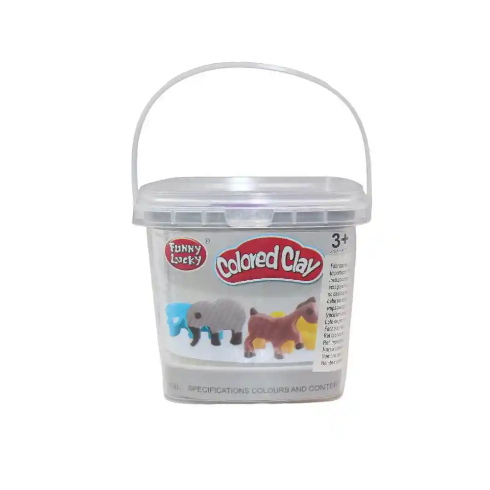 Plastilina Figuras de Animales Balde Plasticos Asociados