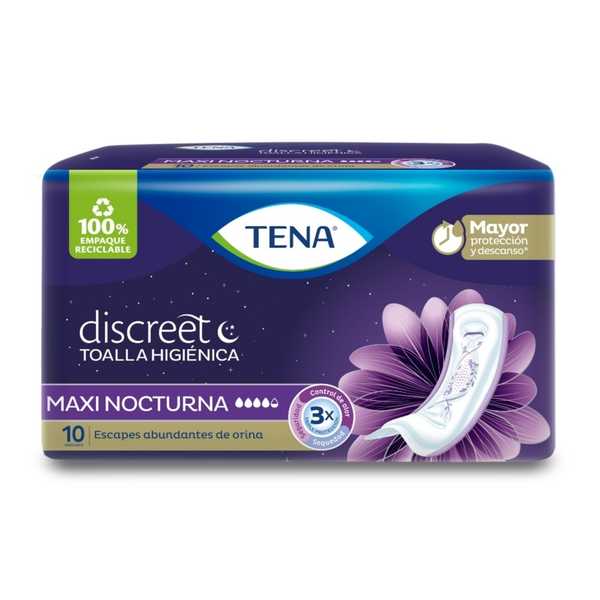 Tena Discreet Toalla Higiénica Maxi Nocturna 10 und