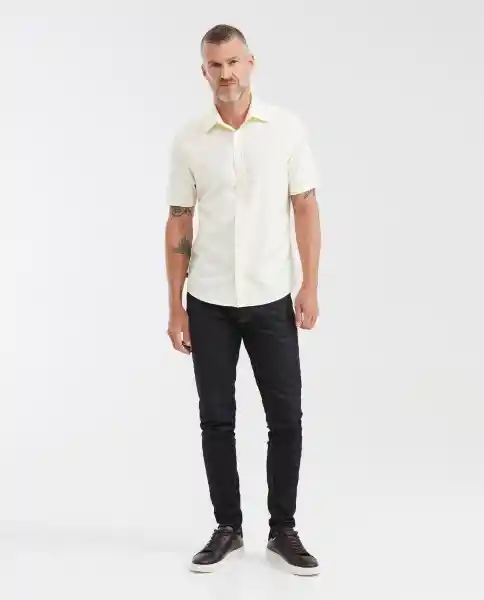 Camisa Manga Corta Slim Fit Amarillo Talla M Chevignon