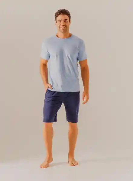 Pantalón Pijama Corto Hombre Azul Oscuro Talla S Bronzini