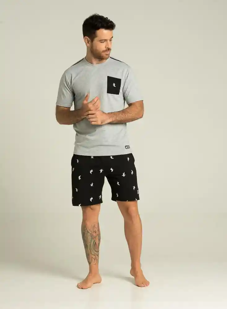 Pantalon Pijama Corto S-negro