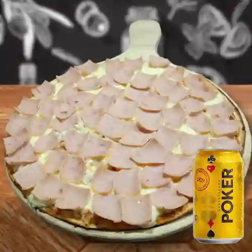 Combo Jamón Queso + Cerveza Poker Lta 330ml