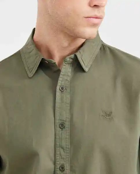 Camiseta Dyed Twill M/L Verde Olivo Ultra Oscuro T. M Chevignon