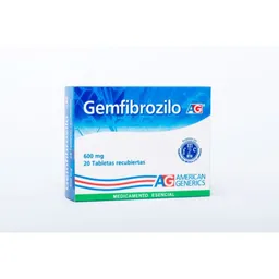 American Generics Gemfibrozil (600 mg) 20 Tabletas