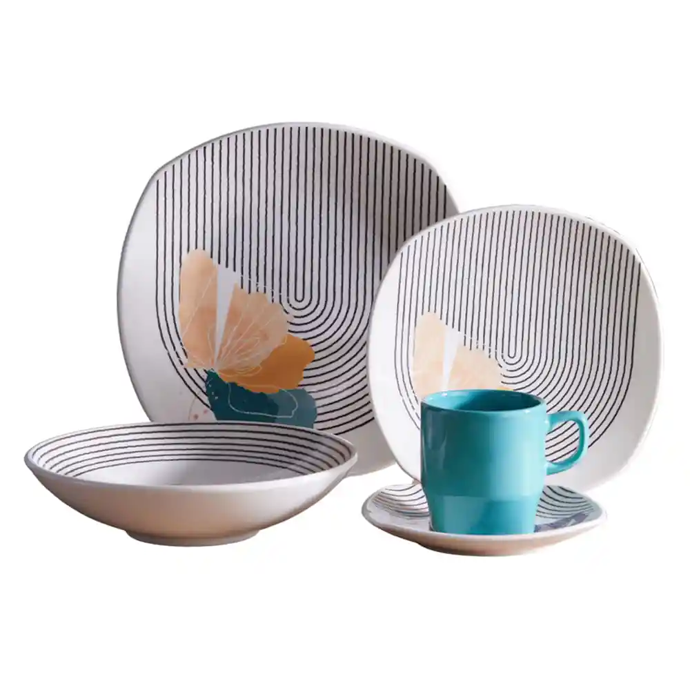 Vajilla Corona Flavia 4 Puestos 20 Piezas