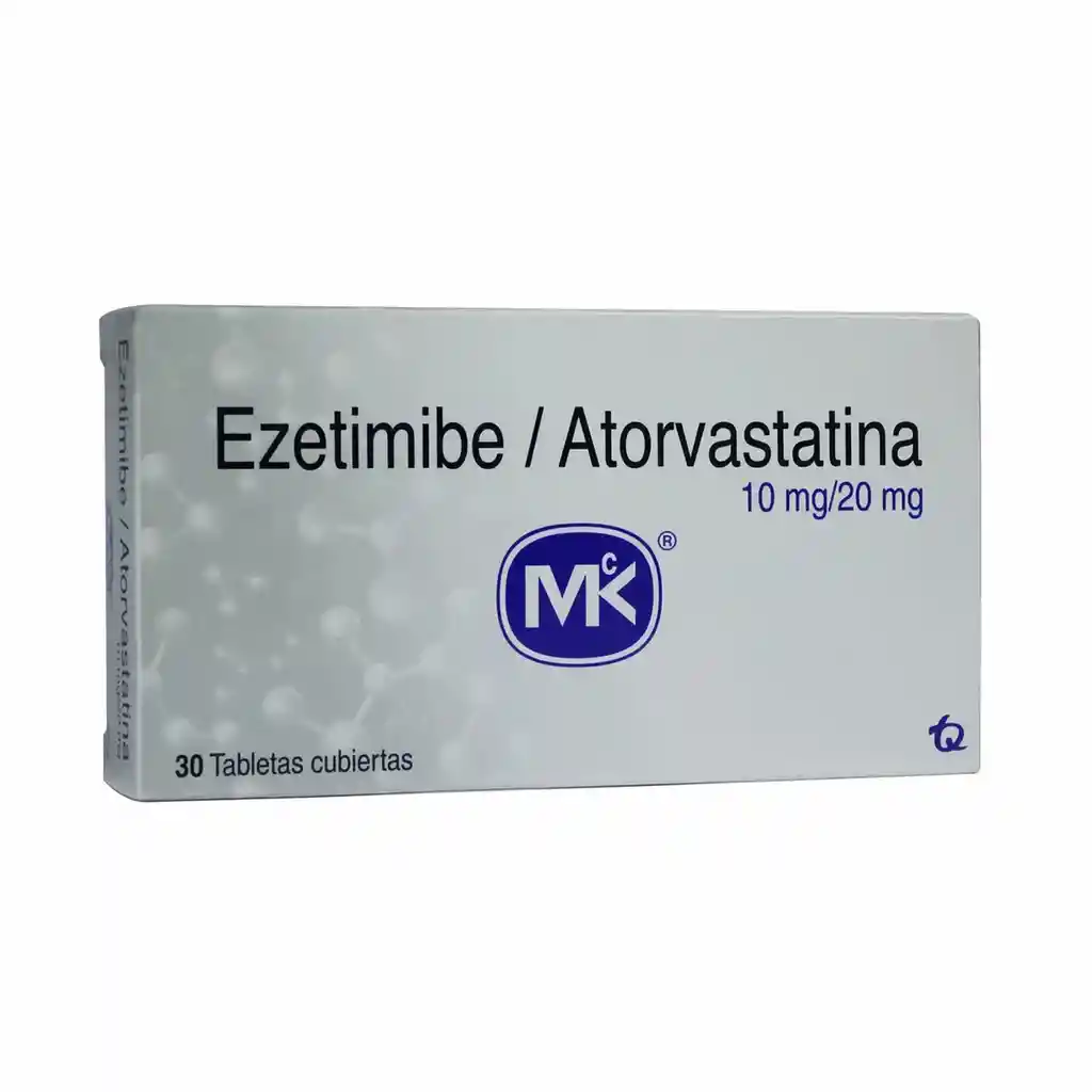 Ezetimibe Mk Atorvastatina 30 Tabletas (10 Mg/20 Mg)