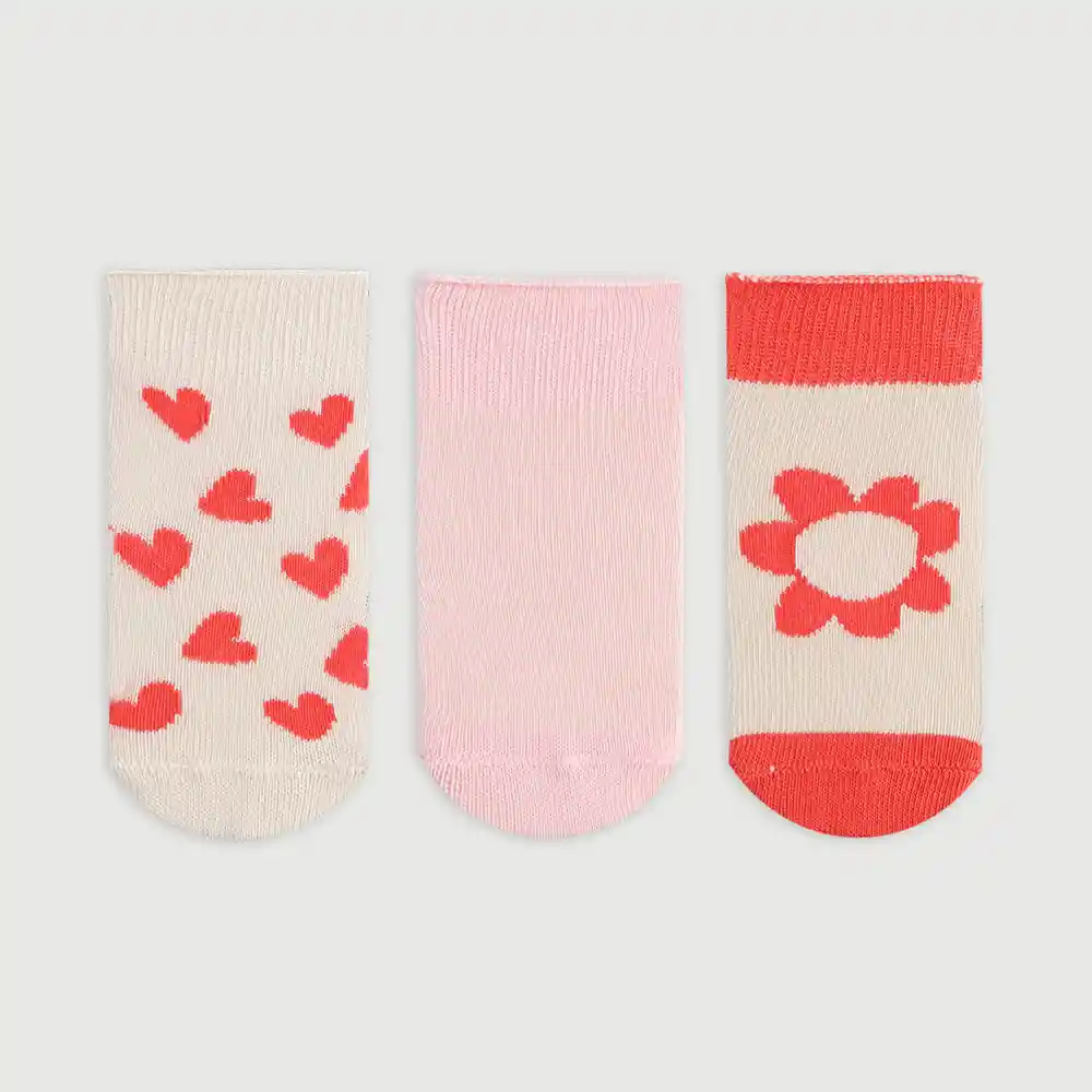 Medias Casuales Largo Tradicional Bebita Grisel X3 Baby Fresh Talla 0-3m