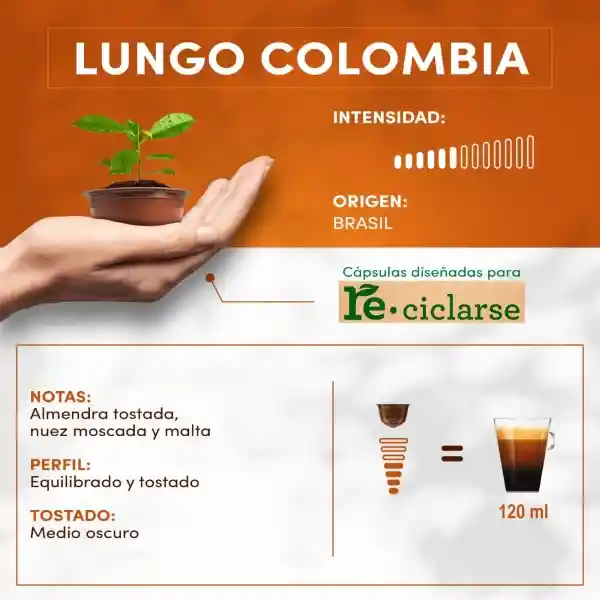 Cápsulas de Café NESCAFÉ DOLCE GUSTO Lungo Colombia x 84g