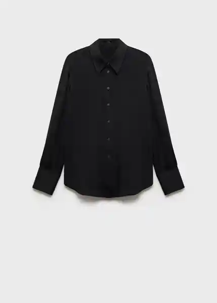 Camisa Ideale Negro Talla L Mujer Mango