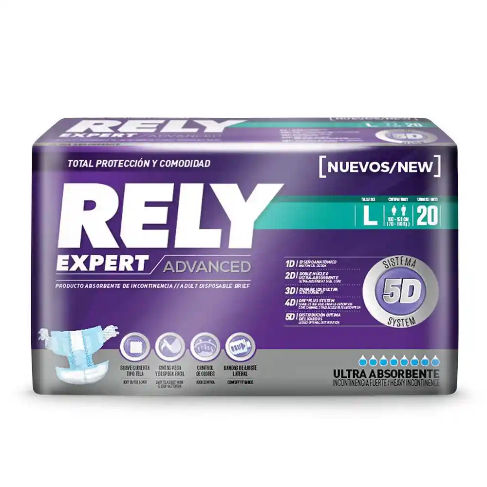 Rely Pañal para Adulto Expert Advanced Talla L