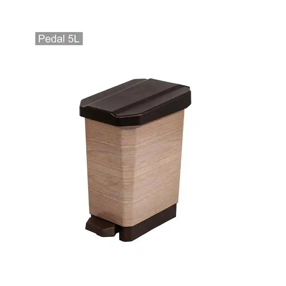 Papelera Estrabins Pedal Cafe Madera Cafe