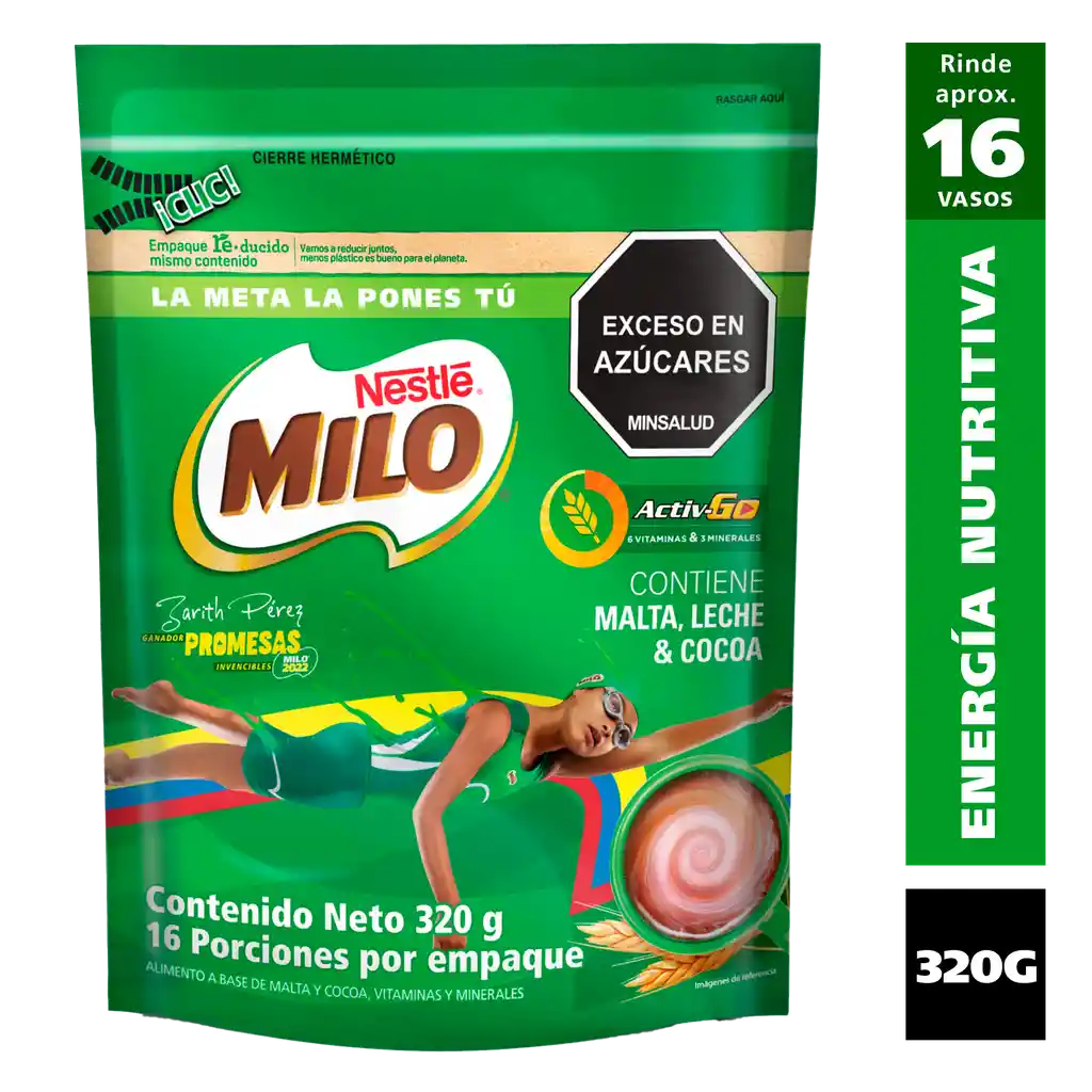 Bebida achocolatada con malta MILO ACTIV-GO x 320g