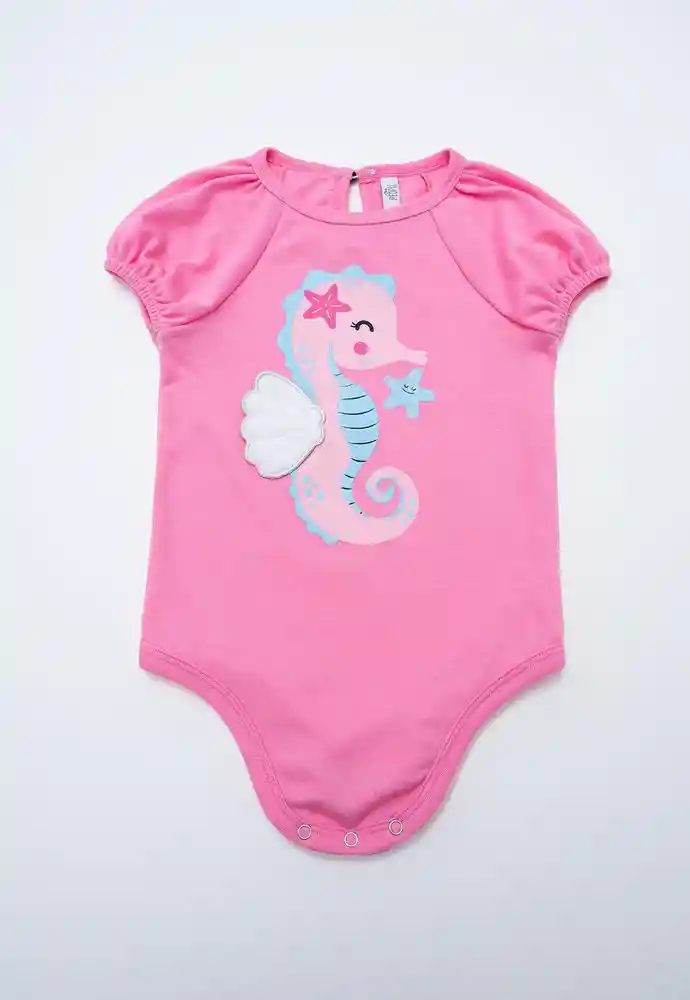 Body Manga Corta Niña 6/9 Meses-rosado