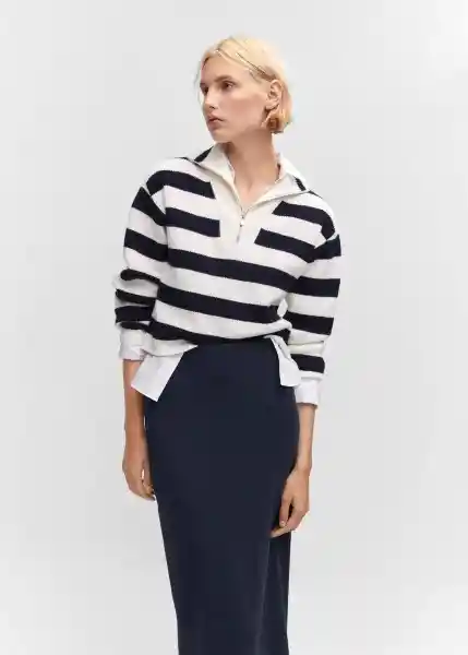 Falda Basila Navy Talla M Mujer Mango