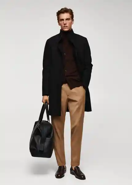 Abrigo Funnel Negro Talla XS Hombre Mango