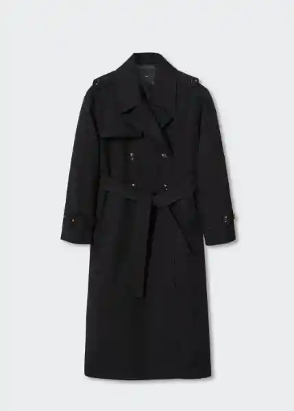 Trench Angela Negro Talla 27 Mujer Mango