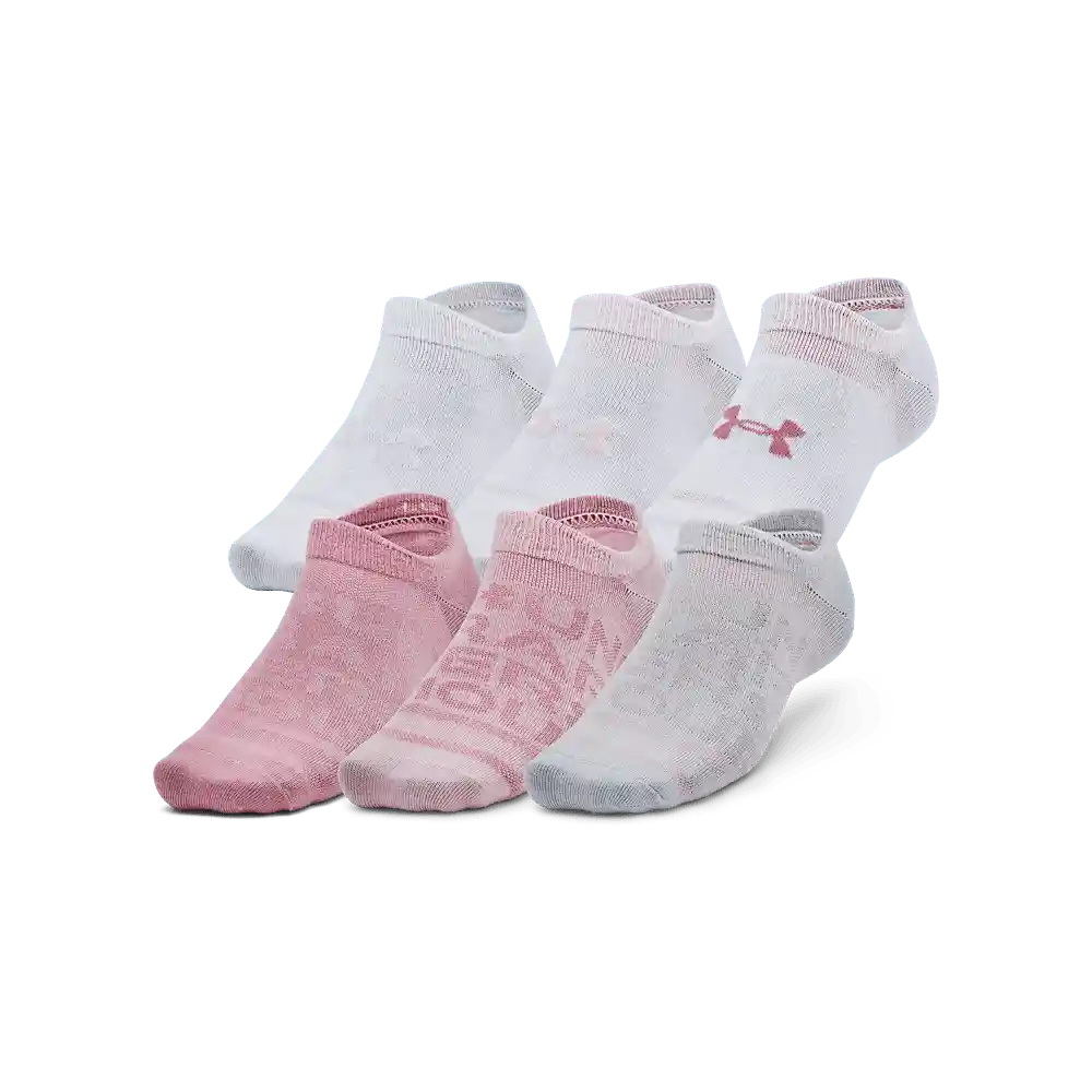 Under Armour Medias Essential no Show Hombre Rosado LG