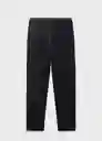 Pantalón Linen Negro Talla XS Mujer Mango