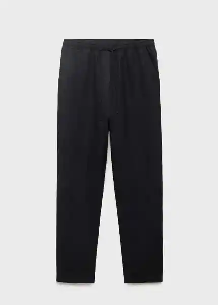 Pantalón Linen Negro Talla XS Mujer Mango