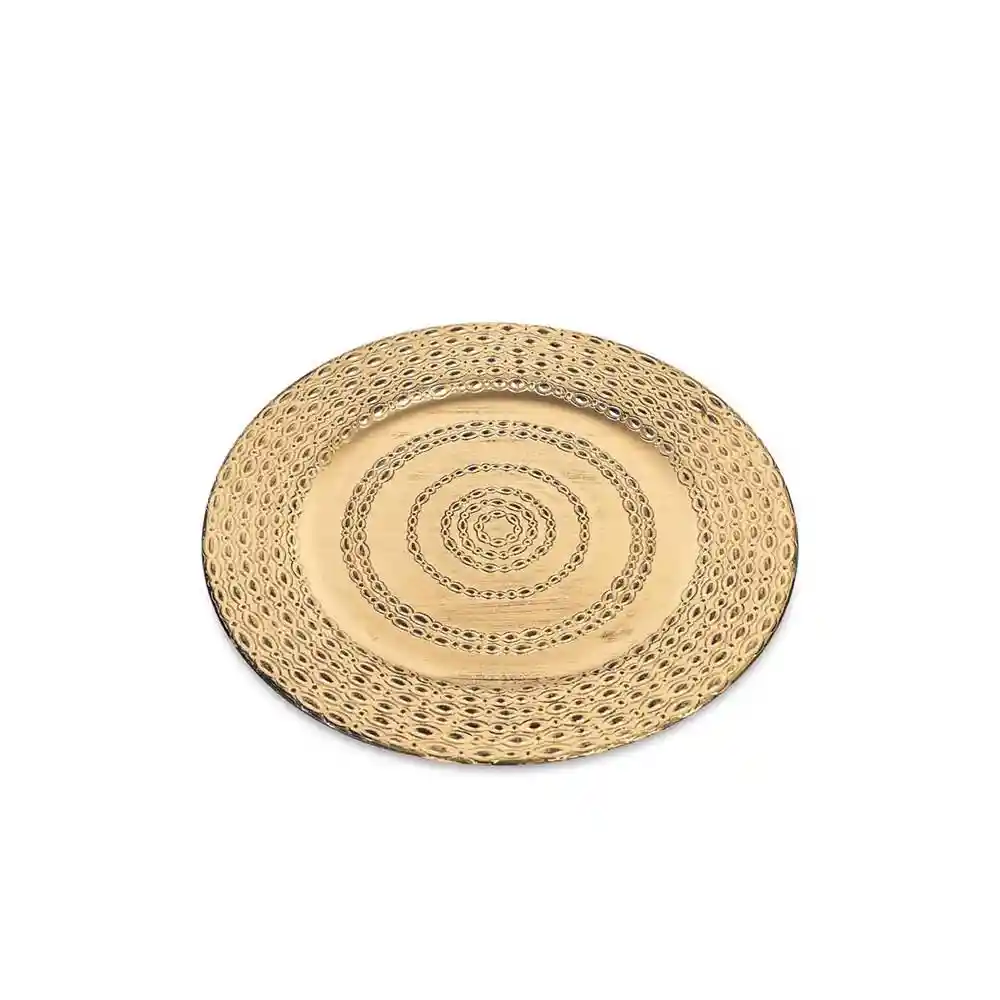 Plato Base Aros Dorado 23600 Ambiente Gourmet