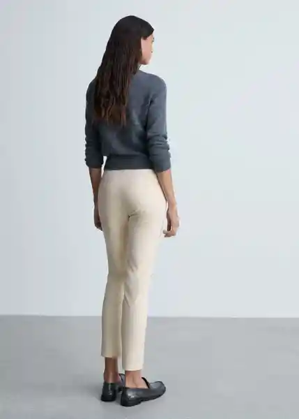 Pantalón Malu5 Crudo Talla 34 Mujer Mango