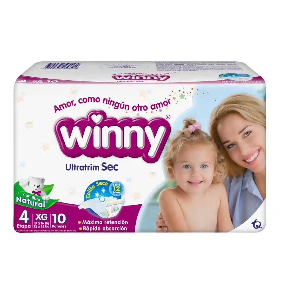 Winny Pañales Desechables Ultratrim Sec Etapa 4 XG
