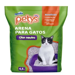 Arena Para Gatos Petys X 4,5 Kg Olor Neutro