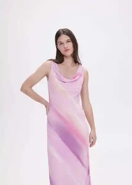 Vestido Cairo Rosa Pastel Talla XL Mujer Mango