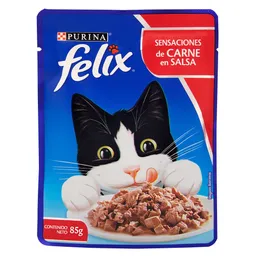 Felix Alimento Para Gato Sensaciones de Carne en Salsa 85 g