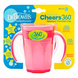 Dr Browns Vaso De Transicion 10Oz Cheers Rosado D1486