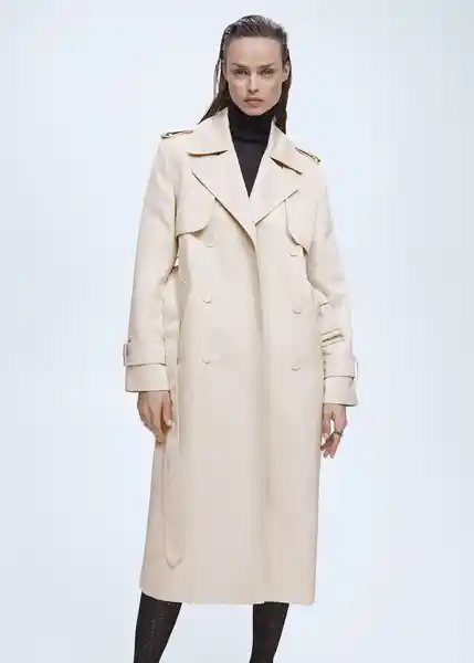 Gabardina Trench Malibu Crudo Talla XL Mujer Mango