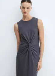 Vestido Fertina Gris Talla M Mujer Mango