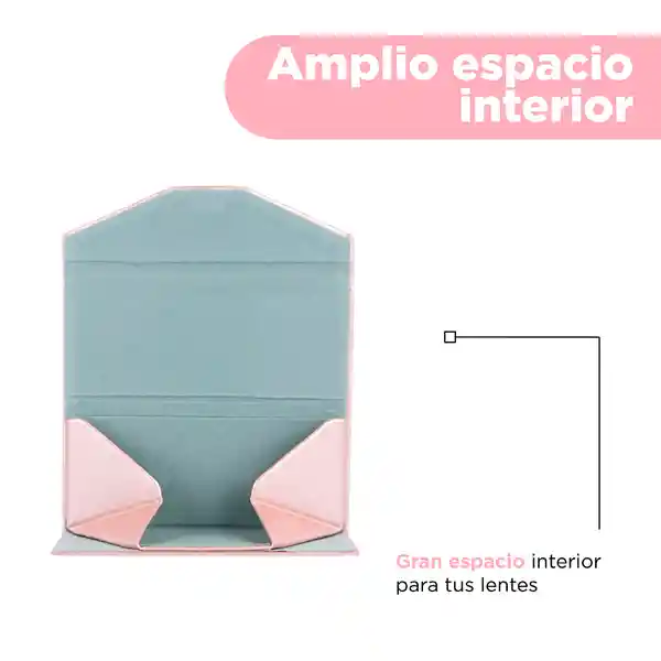 Estuche Para Lentes Plegable Triangular Rosa Miniso