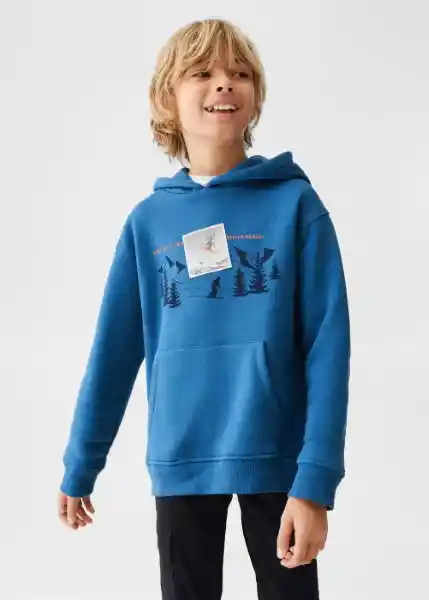 Sudadera Pola Azul Talla 14 Niños Mango