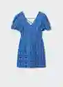 Vestido Zafi Azul Talla XL Mujer Mango