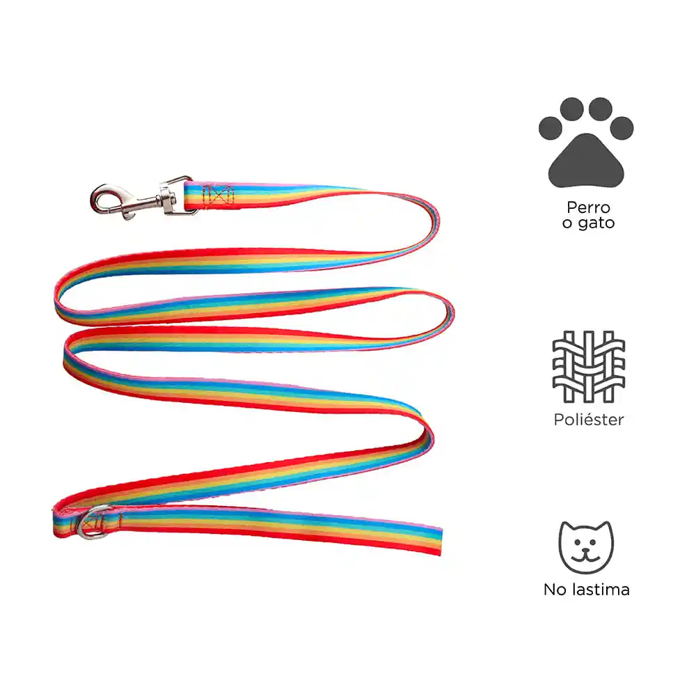 Miniso Correa Para Mascota Coloradio Arcoíris 1.5 x 150 cm