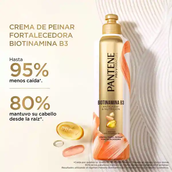 Crema Para Peinar Fortalecedora Pantene Biotinamina B3 300 mL