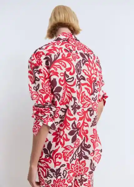 Camisa Julia Off White Talla M Mujer Mango