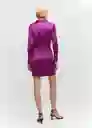 Vestido Pesto Morado Talla XS Mujer Mango